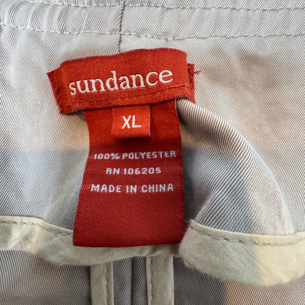 Sundance‎ Short Trench Coat Belted Lightweight Jacket Womens XL Quiet Luxury - Picture 4 of 5